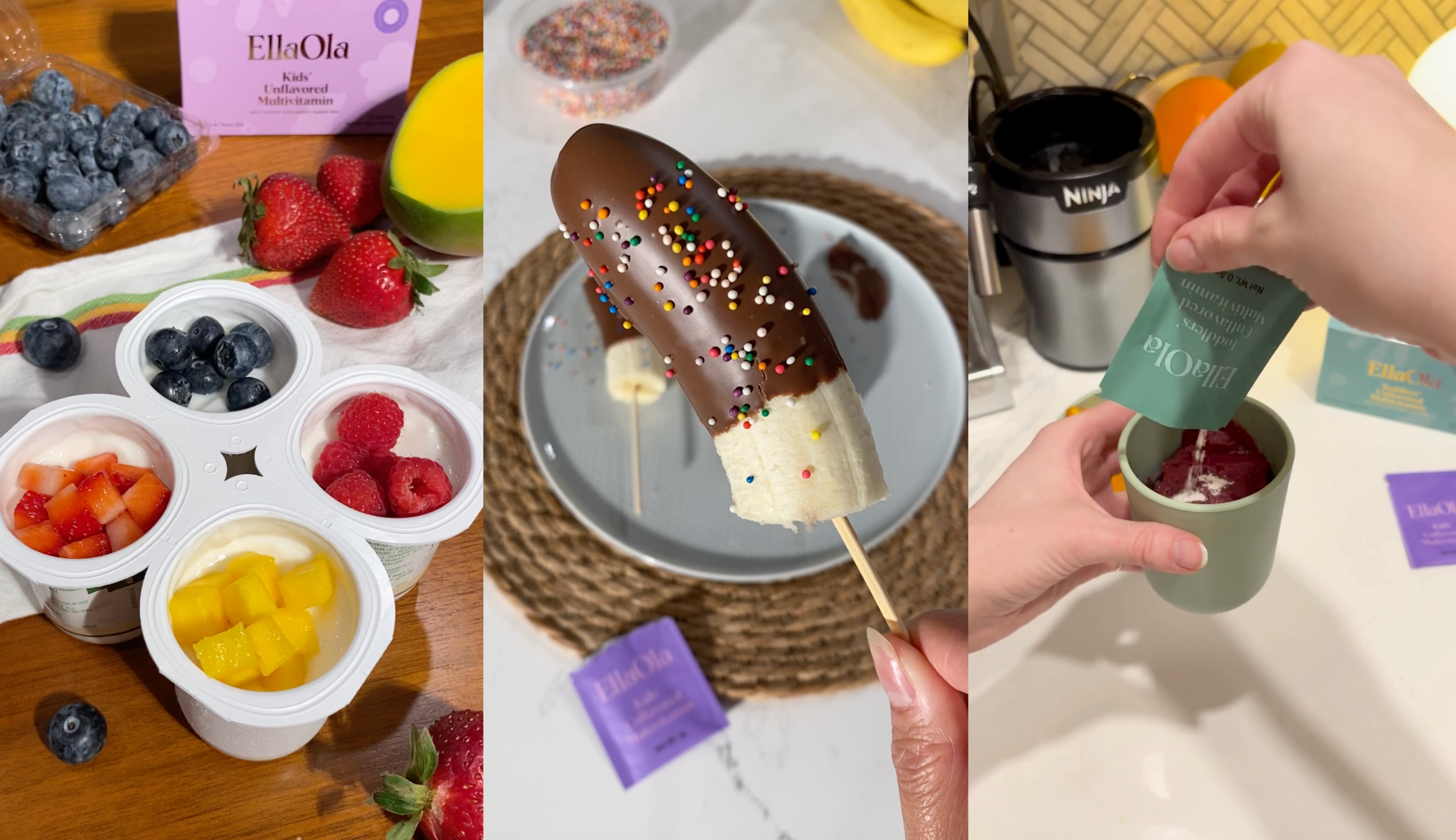 1 Minute, 15 real fruits & veggies: 3 Easy Kids Summer Treats