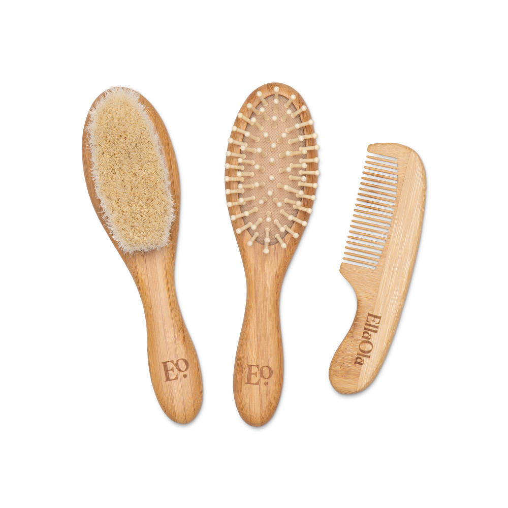 3-Piece Bamboo Brush & Comb Set