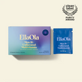 Packaging for EllaOla Men's Essential Unflavored Multivitamin, displaying the product box and a single packet, with a 'Clean Label Purity Award' badge.