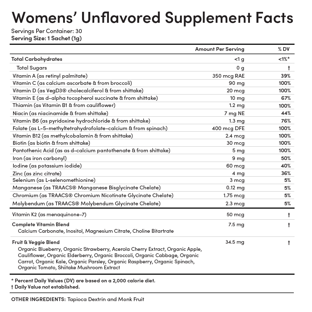 Women’s Essential Unflavored Multivitamin