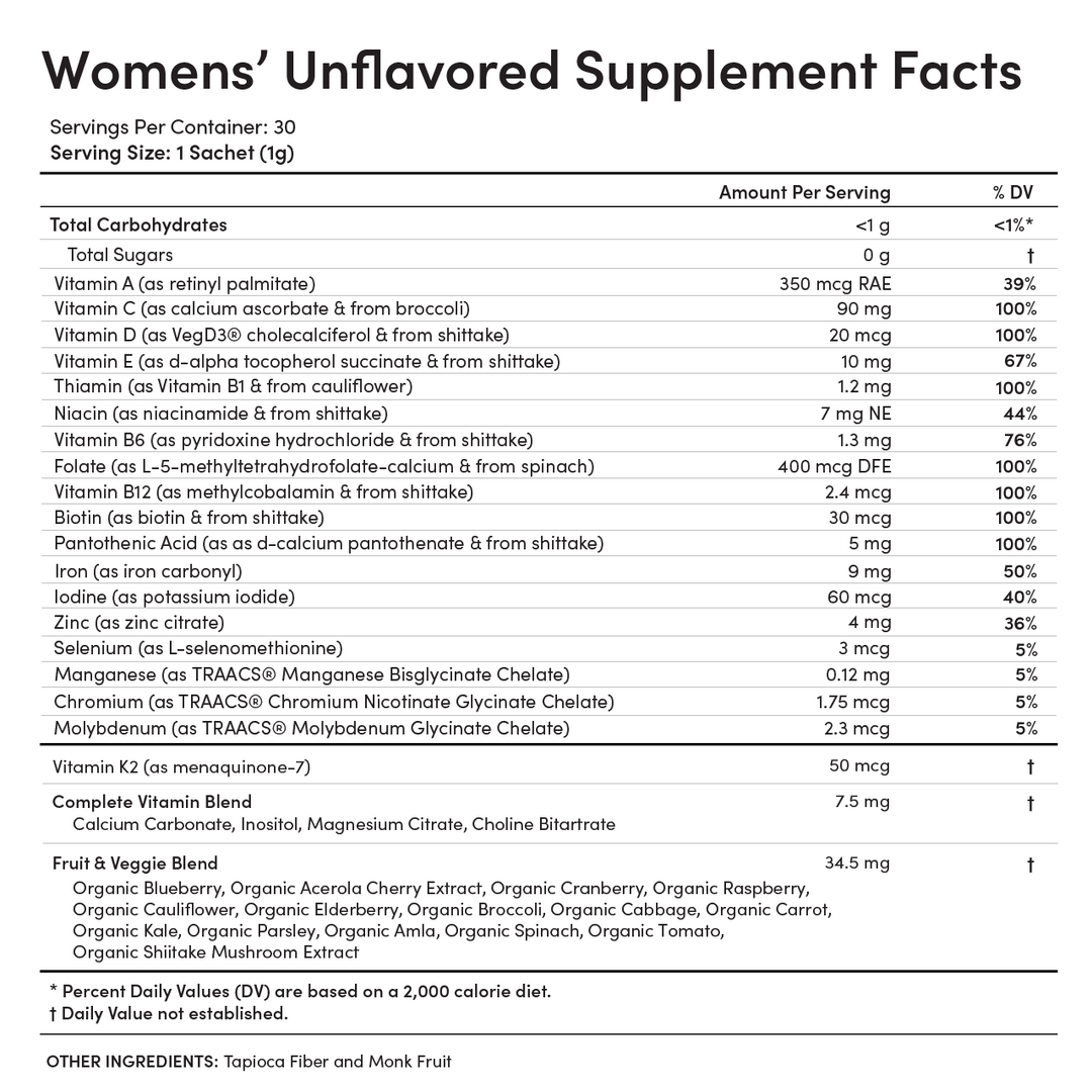 Women’s Essential Unflavored Multivitamin