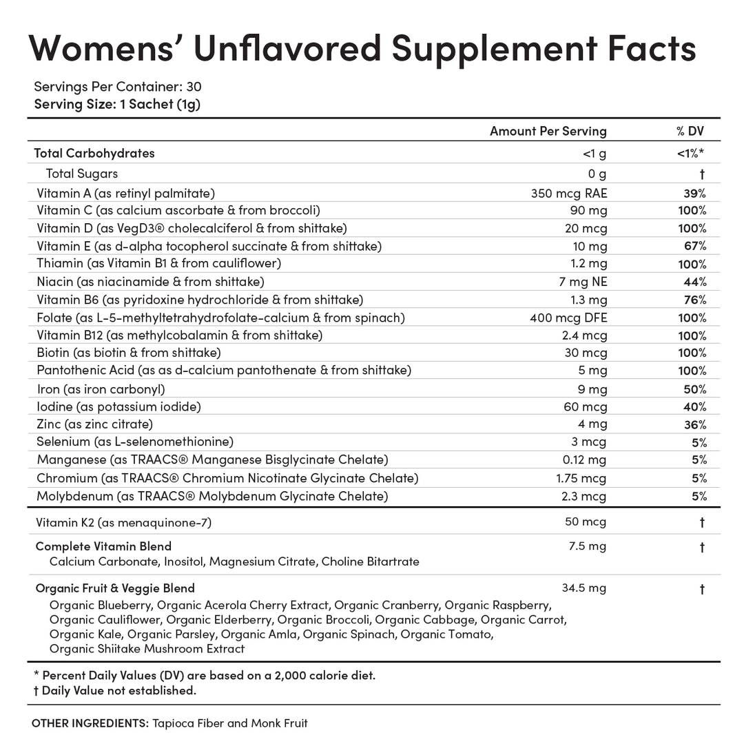 Women’s Essential Unflavored Multivitamin